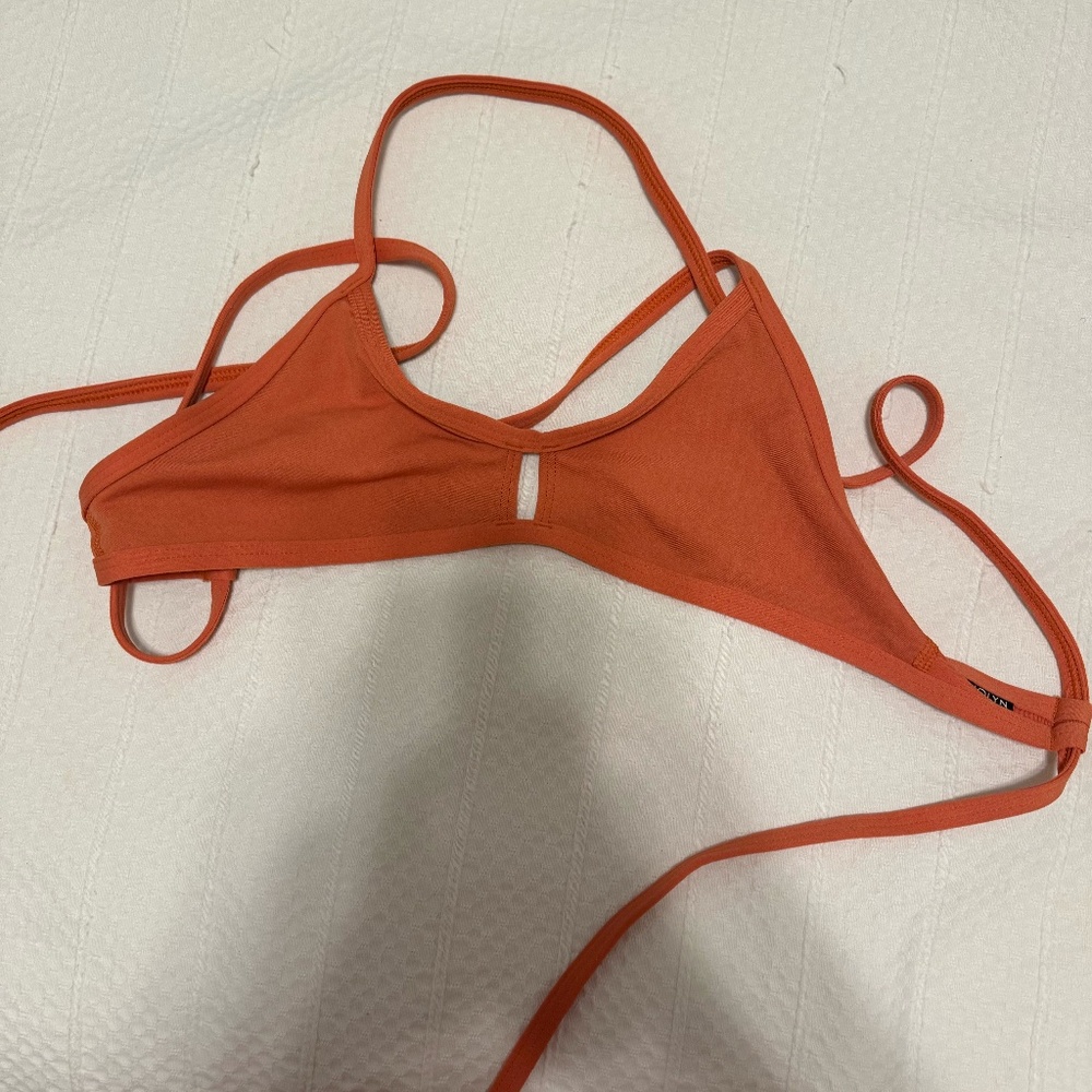 Jolyn orange vent style swim bikini top - size small